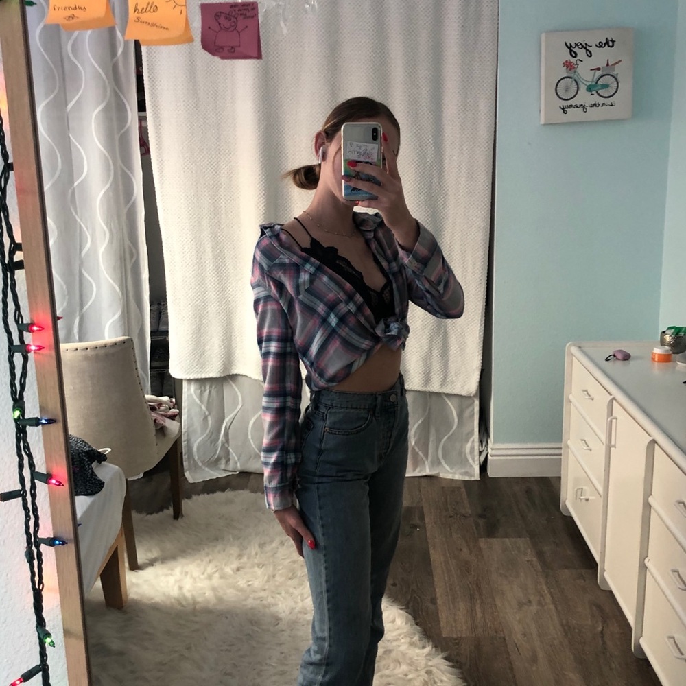 Pink and blue Flannel